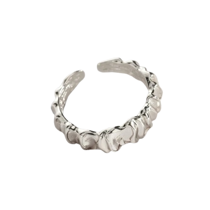 Edgy Elegance Ring Silver